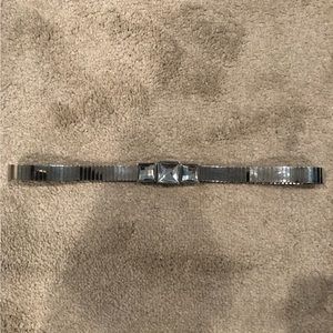 White House Black Market-Rhinestone expandable (watch style)waist cinch belt.